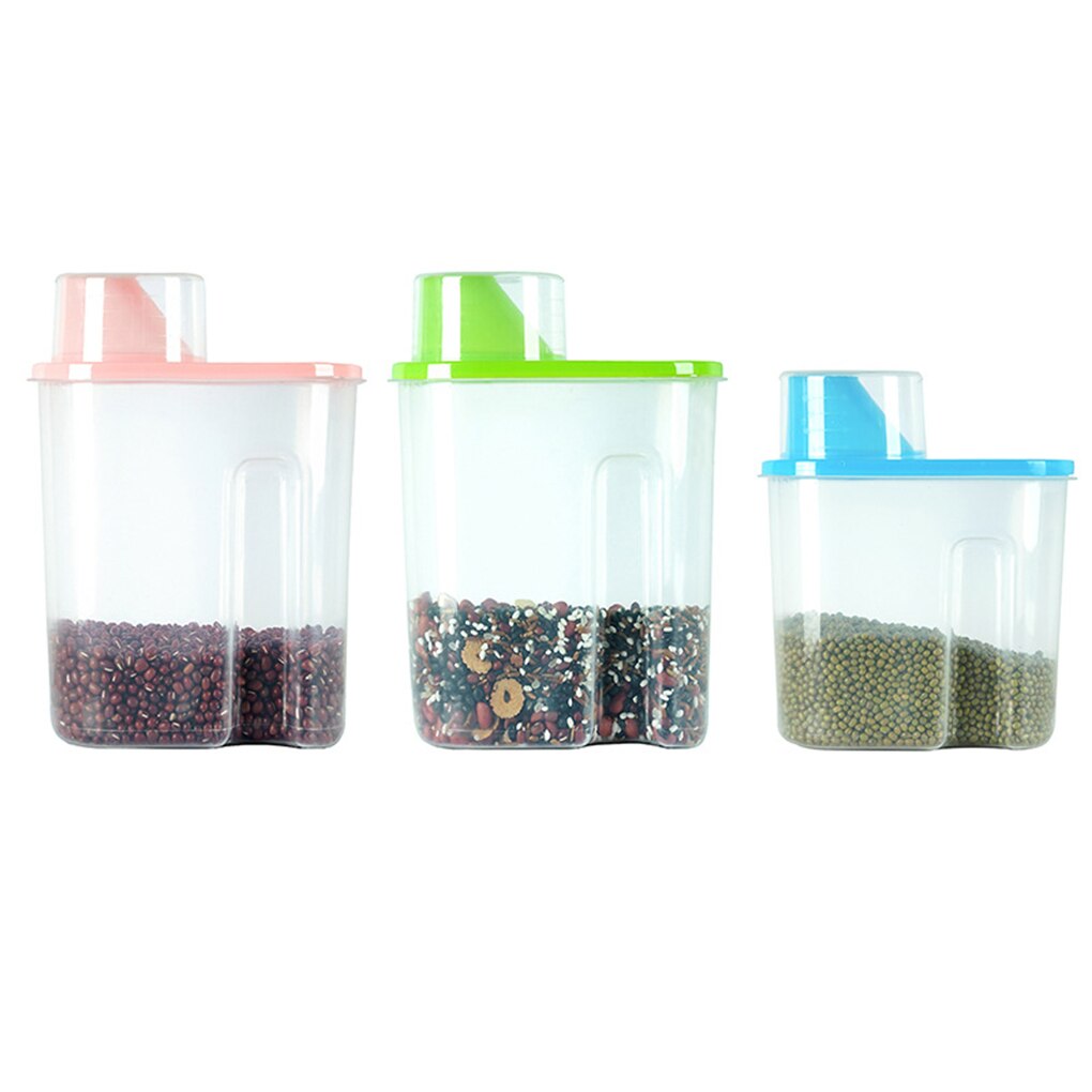1.9-2.5L PP Food Storage Box Clear Plastic Kitchen Storage Bottles Jars Dried Grains Tank Pantry Container Sealpot Organizer 1pc