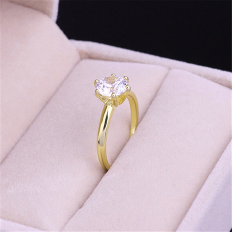 Luxus weiblich für immer einfachen Stil sechs Klauen Zirkonia Hochzeitsgeschenk Modeschmuck