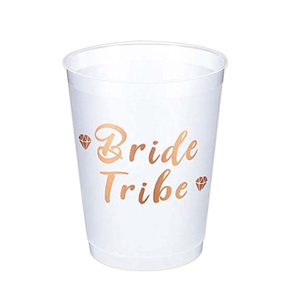 12pcs Team Bride Plastic Cup for Bridal Shower Wedding Decoration DIY Bachelorette Party Bride Cup Hen Night Bridesmaid