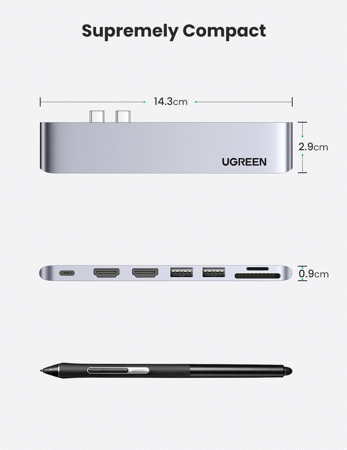 Ugreen usb c hub til macbook pro air usb type c hdmi hub til macbook pro air adapter thunderbolt 3 dock usb  c 3.1 usb hub