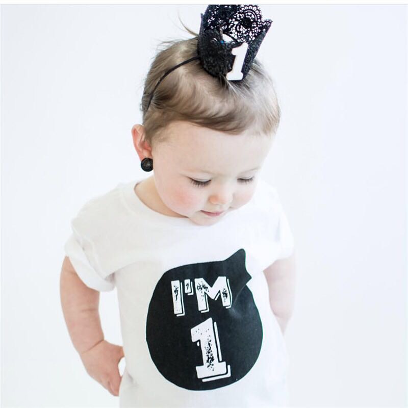 Sommer Baby Kleidung T-shirt Tops Kinder Kleidung der Mädchen Jungen 1 2 3 4 Jahr Geburtstag Outfit Kleinkind Infant Partei shirts Kostüm