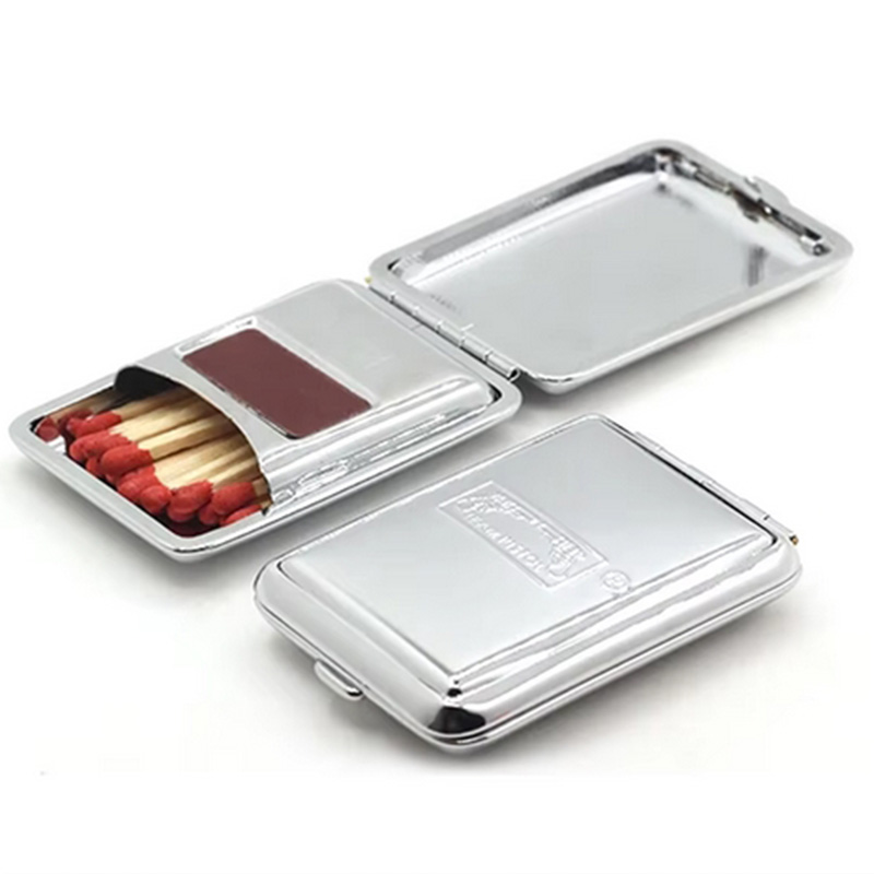 Vintage Matchbox Tragbare, druckversiegelte Aufbewahrungsbox aus Metall, wasserdichte Streichholzschachtel, nicht im Lieferumfang enthalten, Streichhölzer und Wischpapier: Default Title