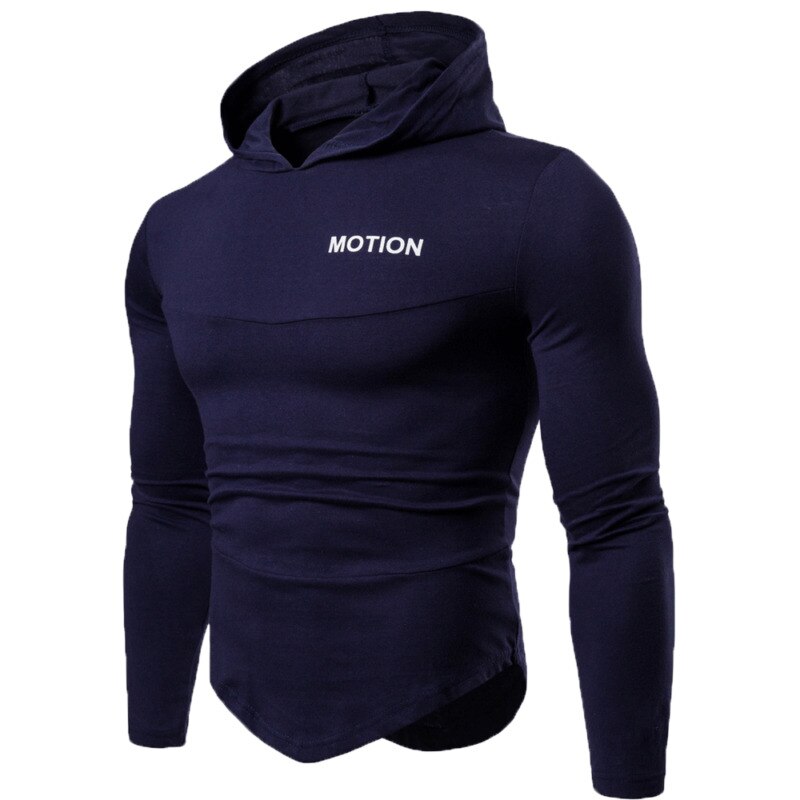 Camisas de manga larga entalladas para hombres sudaderas con capucha musculosas Sudadera con capucha informal básico entrenamiento ejercicio sudadera: M / Dark Blue