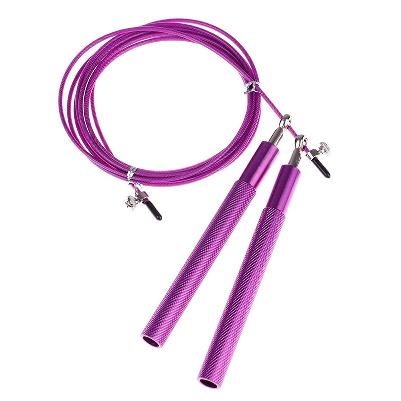 8 Colors Sport Speed Jump Rope Ball Bearing Metal Handle Skipping Stainless Steel Cable Fitness Equipment: purple