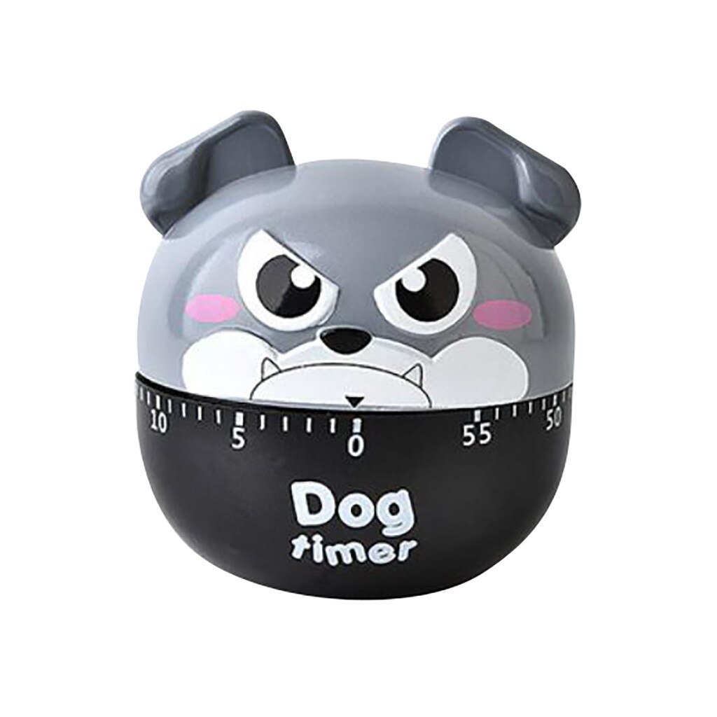 Dog Timer Plastic Machine Timer 60 Min Alarm Clock Kitchen Stopwatch Kitchen Tools Bell Alarm Loud 60-Minute Clock/*: Gray 
