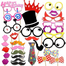 31pcs Party Props Photobooth Accessoires Grappige Lippen Snor Pijp Photo Booth Props Photocall Kits