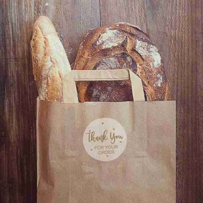 500 Labels per roll Round Natural Kraft ”HandMade labels Stickers“ Love sticker Stationery You With Seal Stickers “‘Thank P S1M9