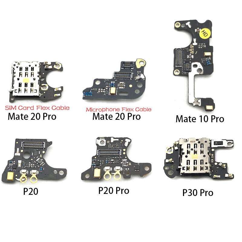 pour Huawei Mate 10 20 P20 P30 Pro carte SIM/SD lecteur de carte carte de Conecction avec Microphone câble flexible