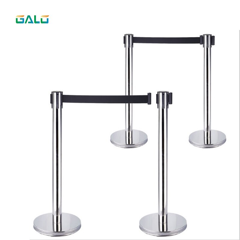 3meters Stainless Steel Warning Line Traffic queue barrier post Crowd Control Barrier 2pcs a Pair for