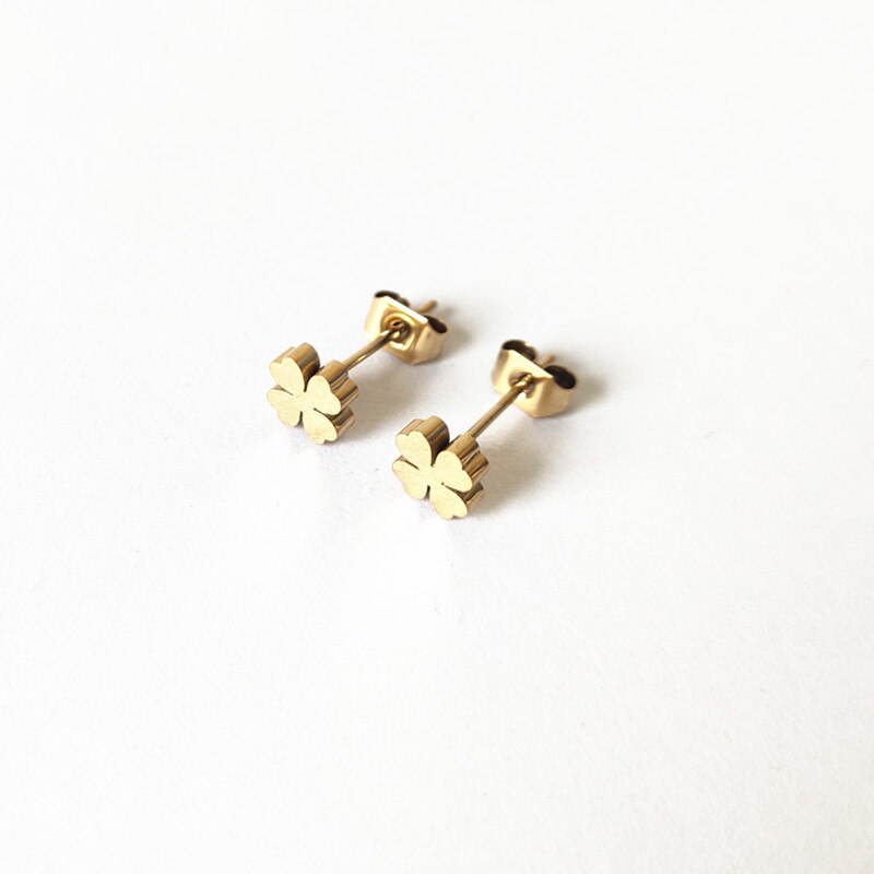 Neue Frauen Silber Farbe Gold Edelstahl Runde Hohl Kreis Tier Bär Blume Stern Stud Ohrringe Pulseras Schmuck: 8