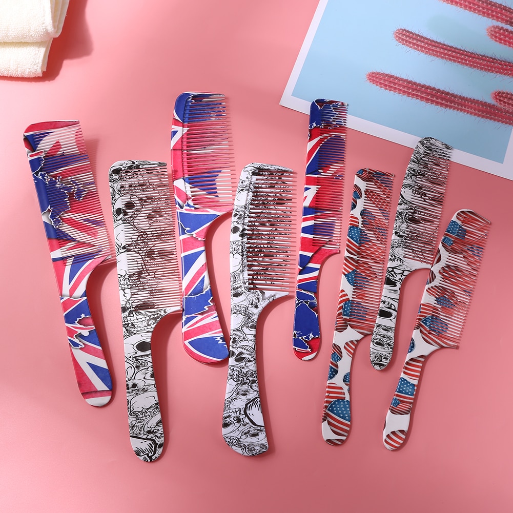 Kapsel Kam Afdrukken Patroon Creatieve Kam Voor Mannen En Vrouwen Plastic Anti-Statische Kappers Gereedschap