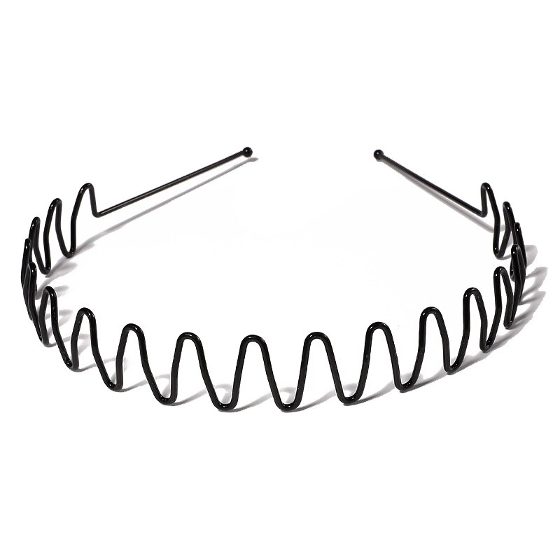 Simple Unisex Hair Band Headband Black Metal Waved Style For Unisex Invisible Sports Hair Card Hair Accessories: style-08