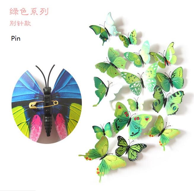 20 Stück Schmetterling Deko Mit Sicherheitsnadel - Grüne Schmetterling Brosche
