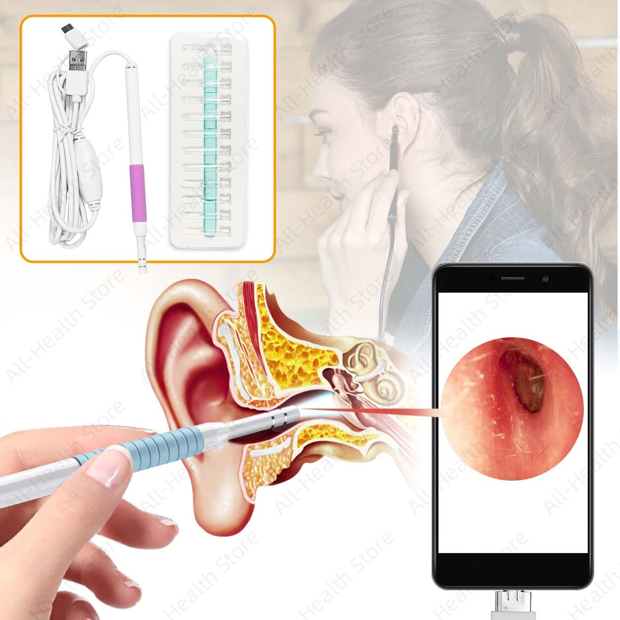 Endoscoop Camera Oor Schoonmaken Tool Ear Wax Remover Kit Care Oor Schoner Apparaat Oor Schoonmaken Persoonlijke Gezondheidszorg