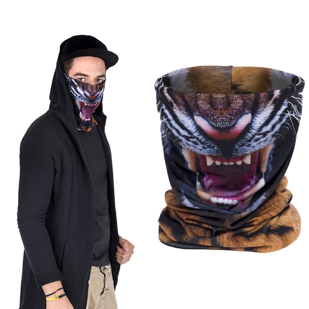 Multi gebruik Schedels Biker Bivakmuts Neck Tube Snood Sjaal Gezichtsmasker Warmer Bandana Gedrukt Grappige Parodie Halswarmer cool Man: tiger