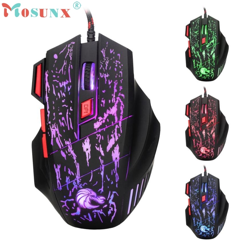 Mouse Raton Professionele 7 Knoppen 5500Dpi Optische Usb Wired Gaming Mouse Muizen Oplaadbare Computer Muis 18Aug2