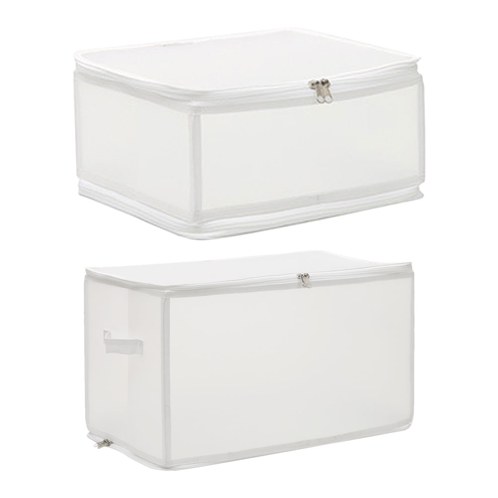 2pcs Stackable Clothes Box Plastic Wardrobe Organizer Desktop Sundries Container