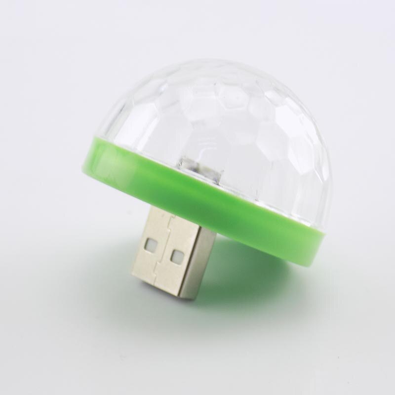5V USB LED Mini escenario Disco DJ luz teléfono móvil en coche Navidad Año iluminación Auto rotación bola de lámpara de bombilla RGB: bulb only