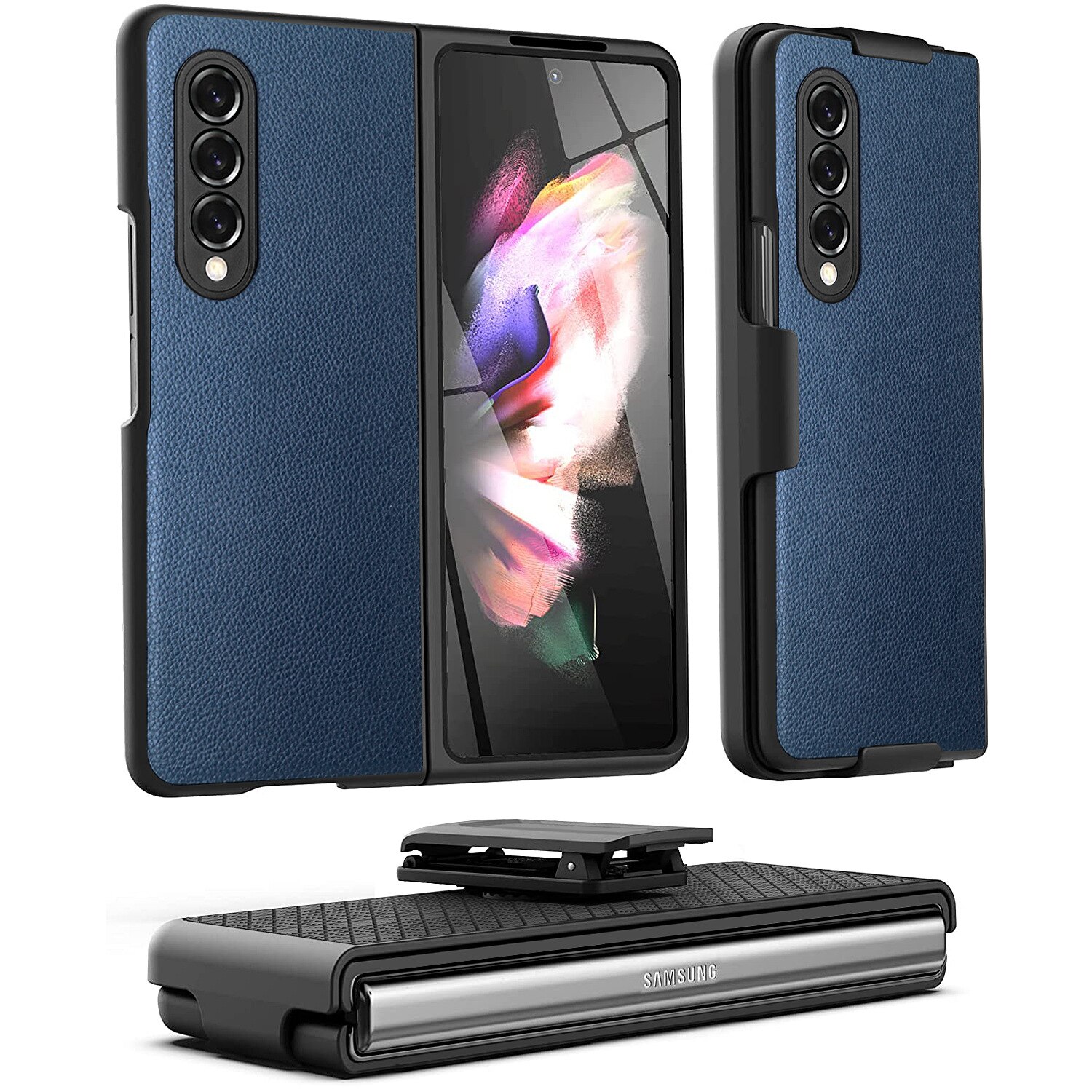 Custodia DuraClip per Samsung Galaxy Z Fold 3 custodie con Clip da cintura Cover anteriore/posteriore sottile con fondina per Galaxy Z Fold 3 Funda: G