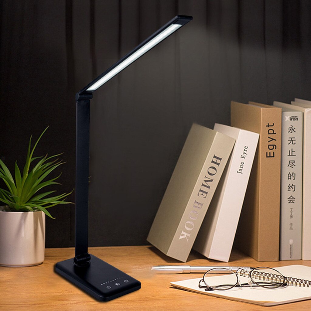 Dimmable LED Desk Lamp, Eye-caring Table Lamps, Dimmable Office Lamp with USB Charging Port, 5 Lighting Modes with 5 Brightness