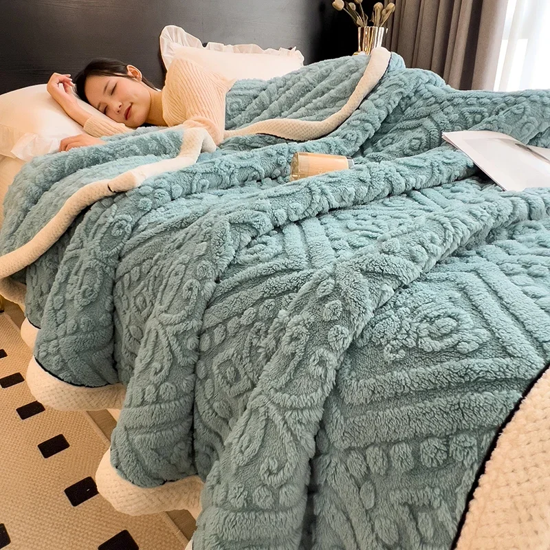 Europese stijl gesneden fluwelen warme deken voor bed Zachte pluizige bankhoes Dekens Super warmte Herfst Winter Gooi deken: 180x200cm / YELLOW