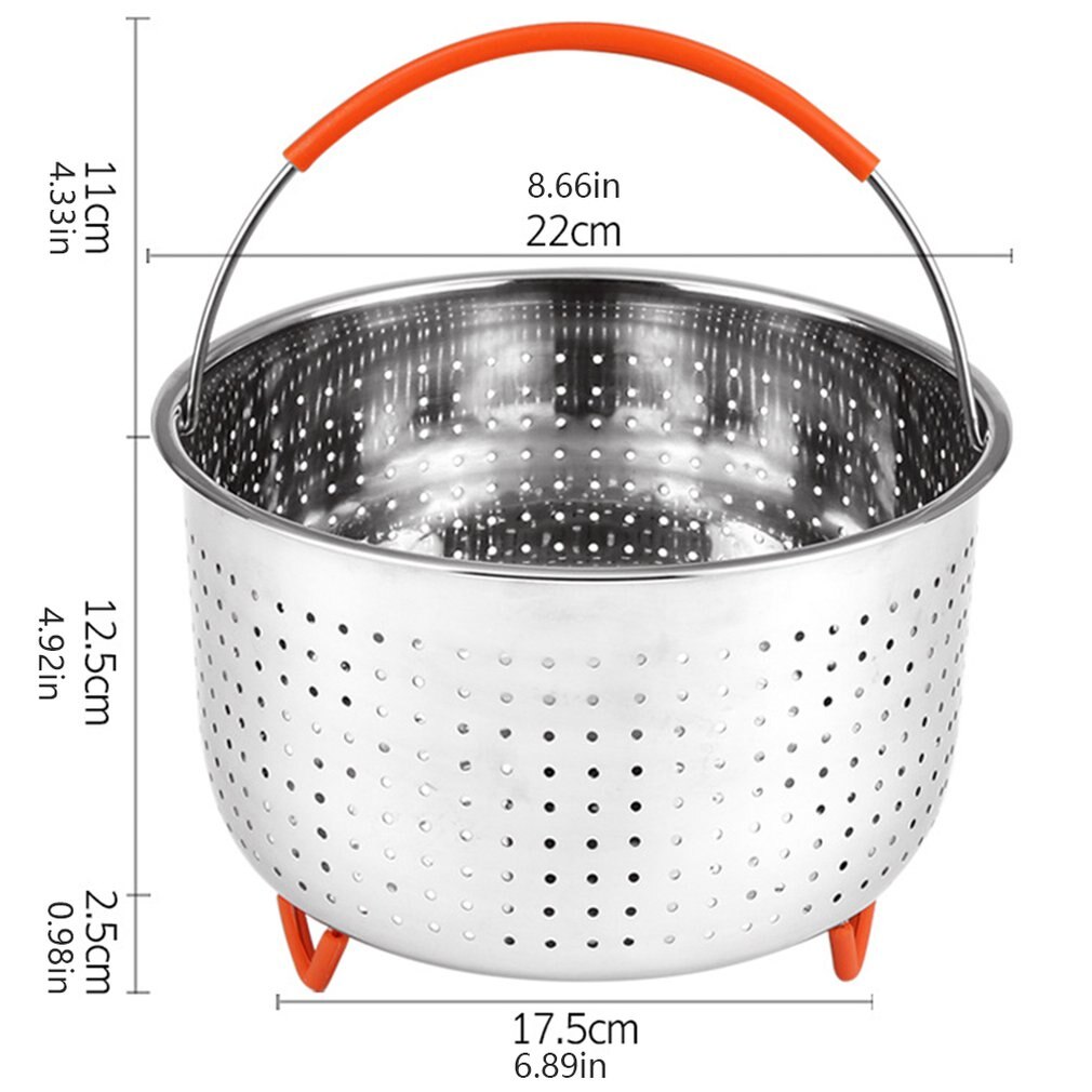 304 Roestvrij Staal Multifunctionele Stoomboot Rijst Wassen Mand Afdruiprek Snelkookpan Verbrandingsbeveiliging Silicone Handvat