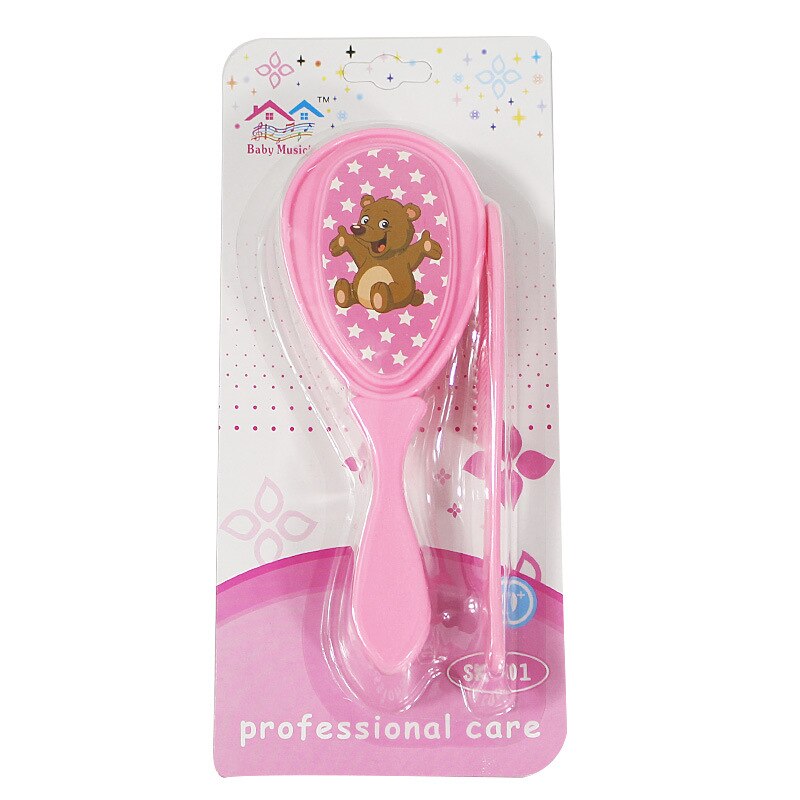 2Stck Baby Kamm bat Kamm Baby Pflege Haar Pinsel Kamm Pflege des Neugeborenen Liefert Haar Pinsel Runde Haar Kamm Kopf Massagegerät Kamm Pinsel: Rosa zufällig prasseln