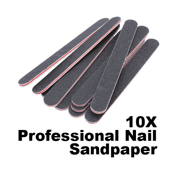 10 Stuks Nail Art Schuren Salon Buffer Nagelvijlen Schuurpapier Manicure Uv Gel Polijstmachine Manicure Pedicure Nail Gereedschap @ ME88