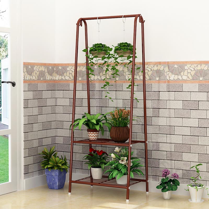 Living room multi-level floor hanging orchid stand hanging multi-function rack flower stand balcony wrought iron