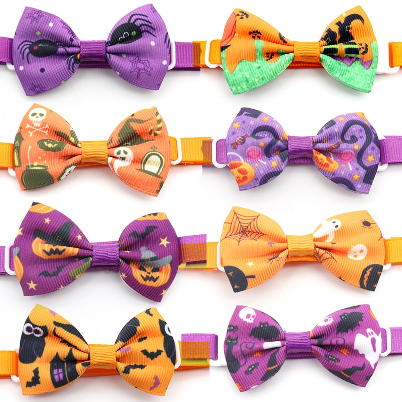 50/100 pc halloween hvalpe hunde butterfly fest hvalpe hunde plejetilbehør til små mellemstore hunde kæledyrsartikler hundesløjfe