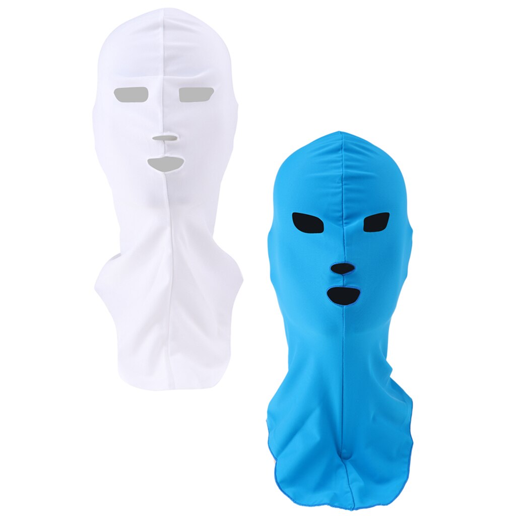 Men Women Snorkeling Swim Cap Sun Protection UV Rash Guard White & Blue Swimming Cap Mask