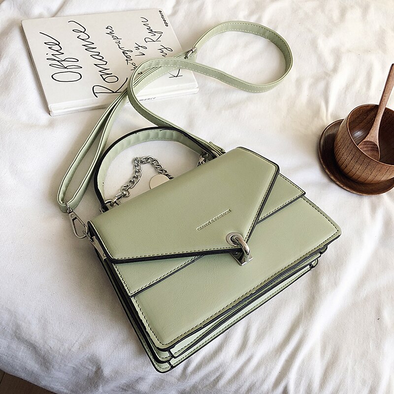 Bags For Women Luxury Handbag Casual Chain Wild Lady Shoulder Cross Body Bag Black Small Square Messenger female: Green crossbody bag