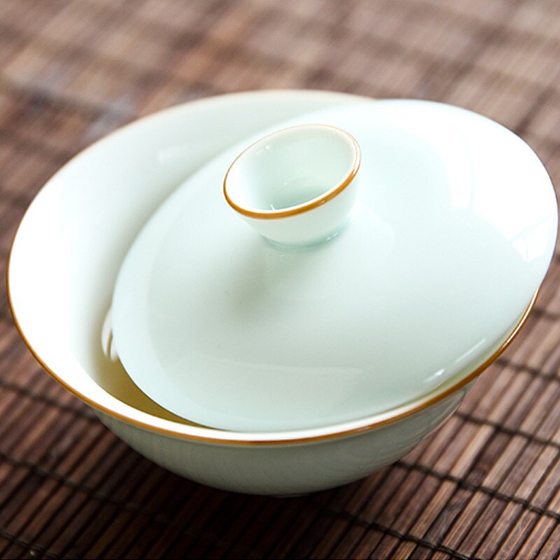 Jingdezhen keramik håndlavet kung fu gaiwan simpel tekande kontor tekop fair krus porcelæn te skål med dækning drinkware teaset