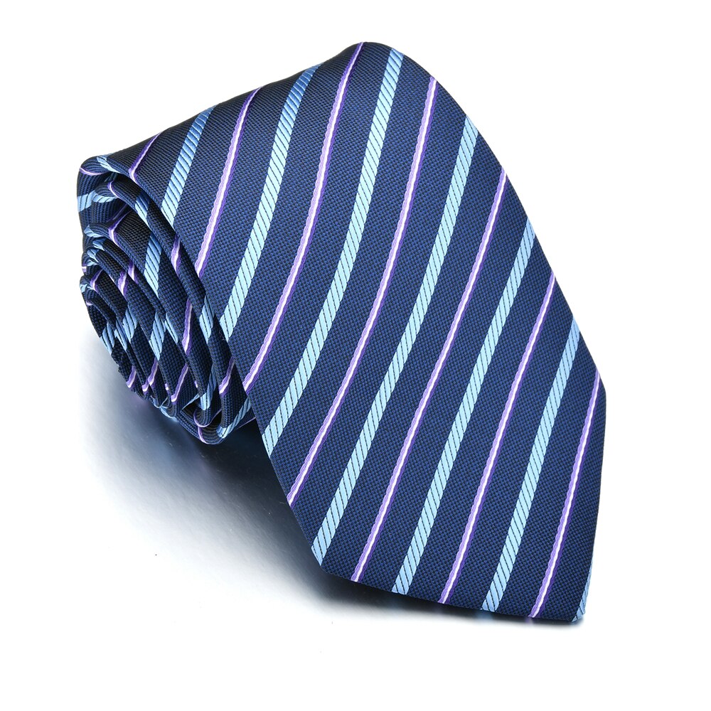 Klassiske mænd forretning formelle bryllup slips 8cm stribet hals slips skjorte kjole tilbehør: 9