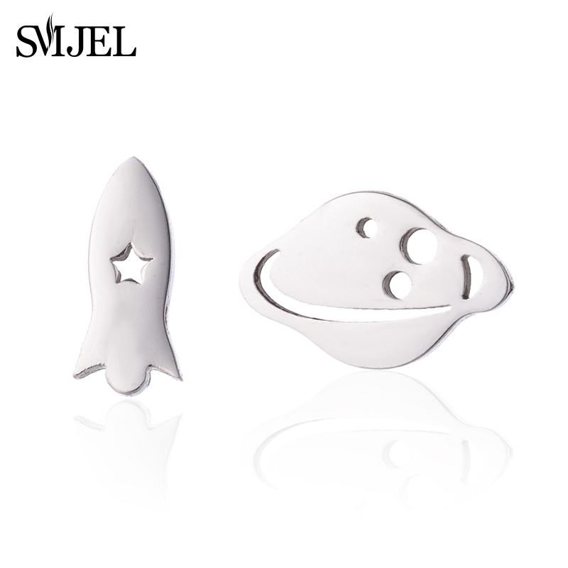 SMJEL-pendientes pequeños negros para bicicleta para hombre y mujer, joyería para Piercing en la oreja de acero inoxidable, aretes deportivos para Fitness,: Bronce antiguo plateado