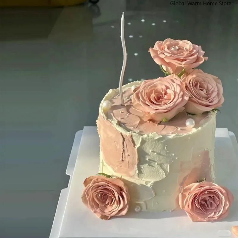 Simulatie Taart Model Verjaardag Dessert Ingelijst Versierd Etalage Monsters Nep Voedsel Fotografie Props Halloween Home Decor: Light Grey