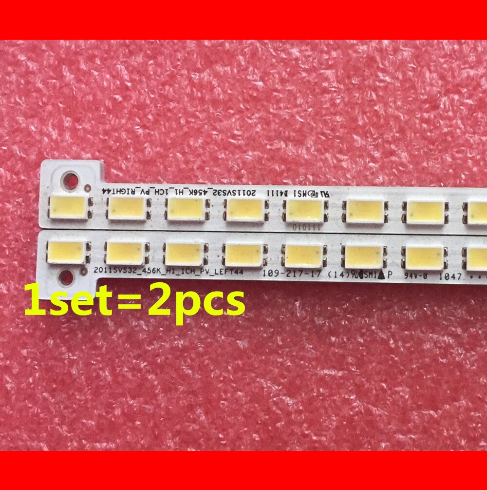 2pcs/lot 347mm LED Backlight Lamp strip 44leds For Samsung 32 inch TV 2011SVS32 456K H1 UA32D5000 LTJ320HN01-H BN64-01634A