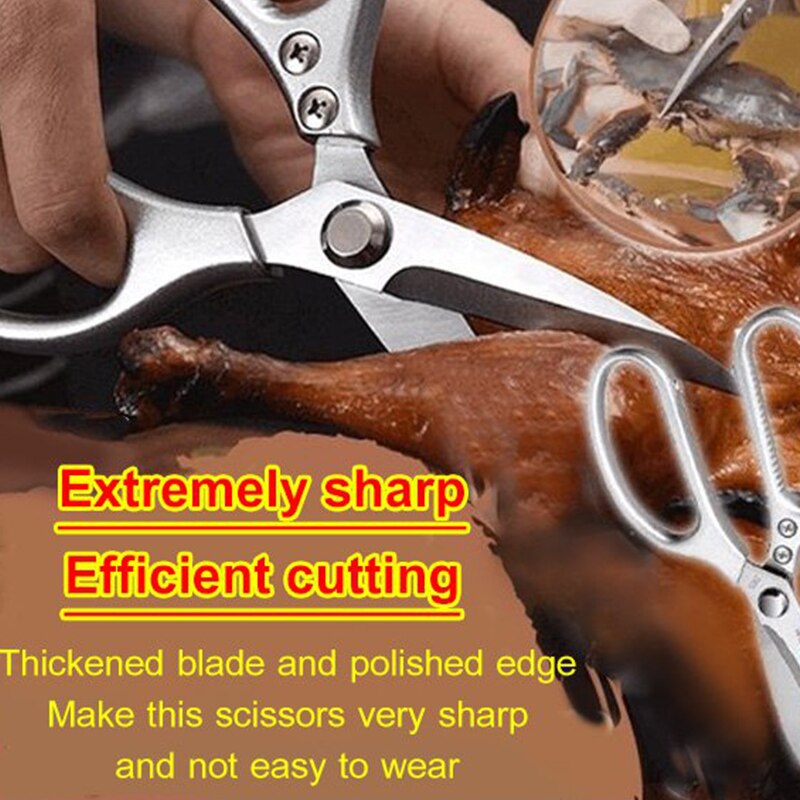 Kata 2Pcs Keuken Schaar Kip Bone Keuken Scharen, eend Vis Cutter Rvs Vis Schaar Schaal Schoon Kok Schaar