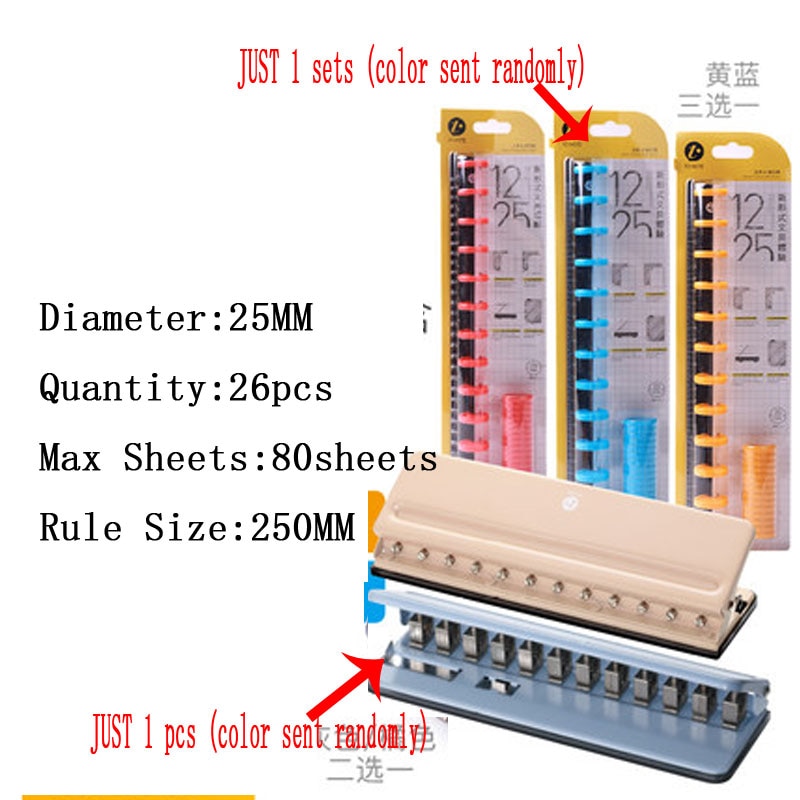 T Mushroom Hole Disc Binding Loose-Leaf Puncher Adjustable 12-Hole Punch Disc Bound Notebook Crafts and Scrapbooking Punchers