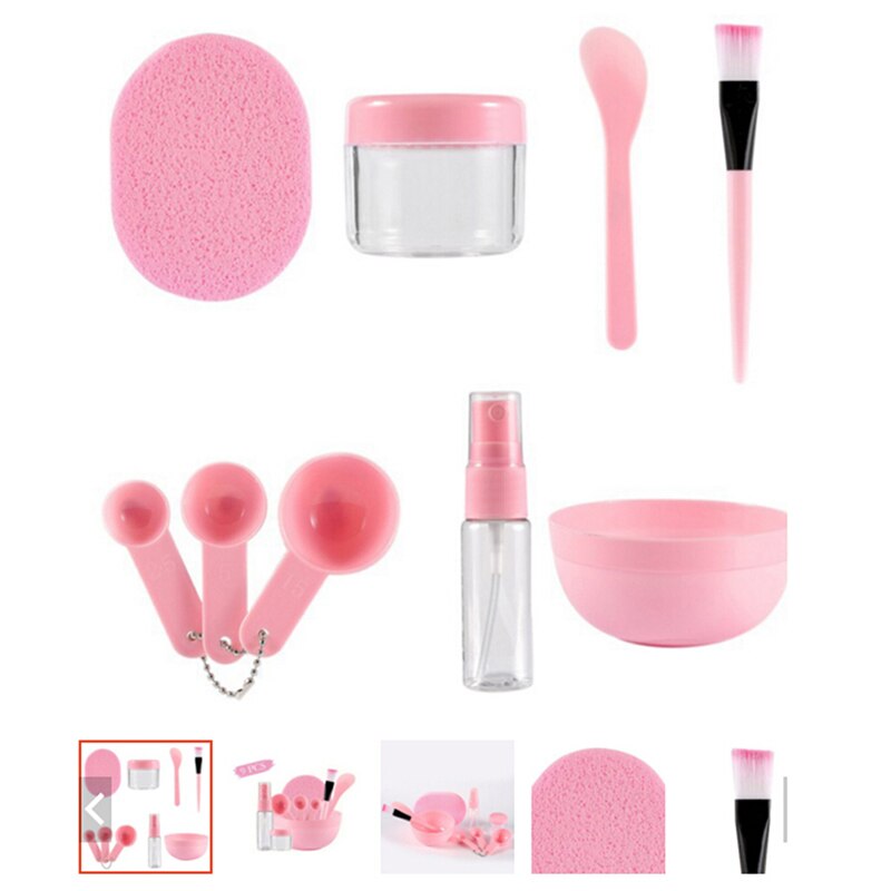 Juego de 9 unids/set de pinceles, cuchara, botella, esponja, maquillaje casero de , herramienta de belleza, Kit de herramientas para mascarillas faciales