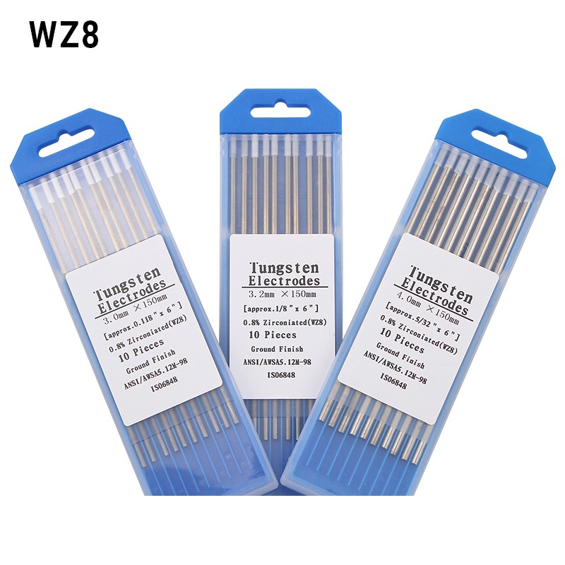 10pcs/Set Tungsten Electrodes TIG Welding Rods WZ8 Argon Arc Zirconium Tungsten Electrode Tungsten Needle 150mm