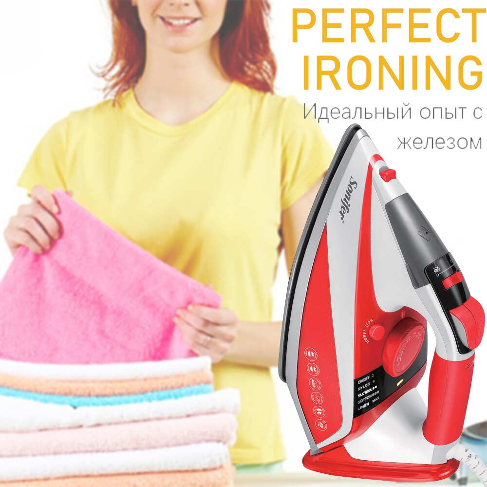 2200W Elektrische Strijkijzers Stoom Digitale Led Display Voor Kleding Multifunctionele Keramische Reizen Ijzer Strijken 220V Sonifer