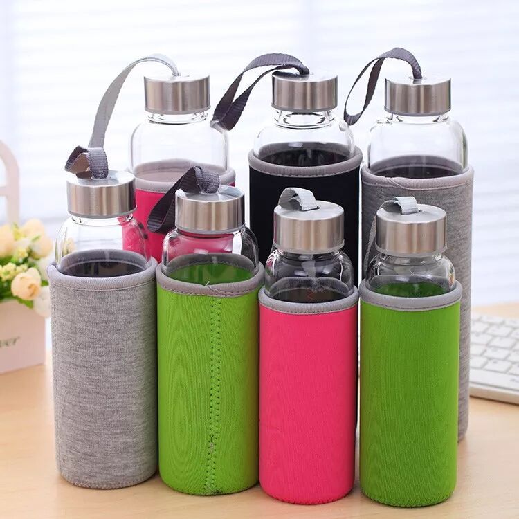 Car Thermos Glass Cup with Lid Water Cup for Easy Carrying Car Office Cup