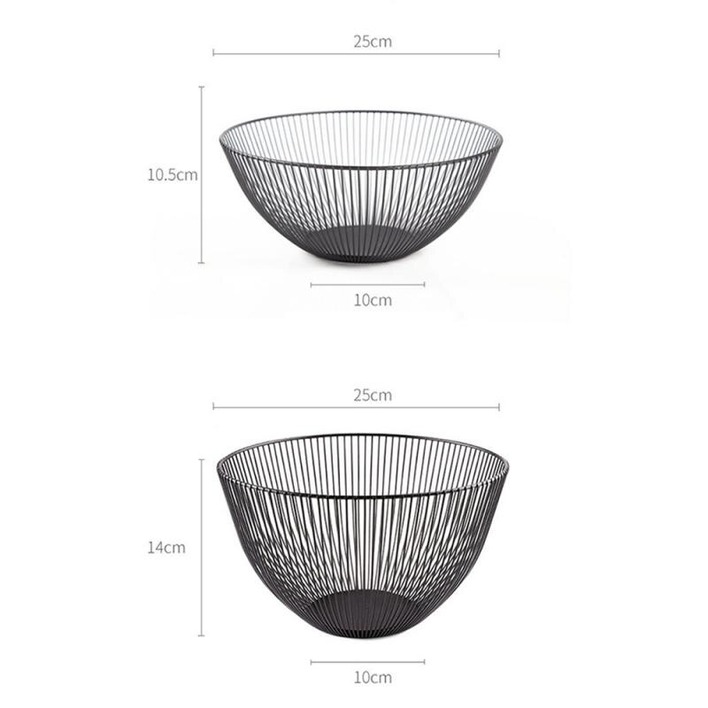 Cesta redonda para fruta de Metal estilo nórdico, cuenco recto Slash S/L para cocina, mesa de comedor, decoración para conservación de alimentos snacks