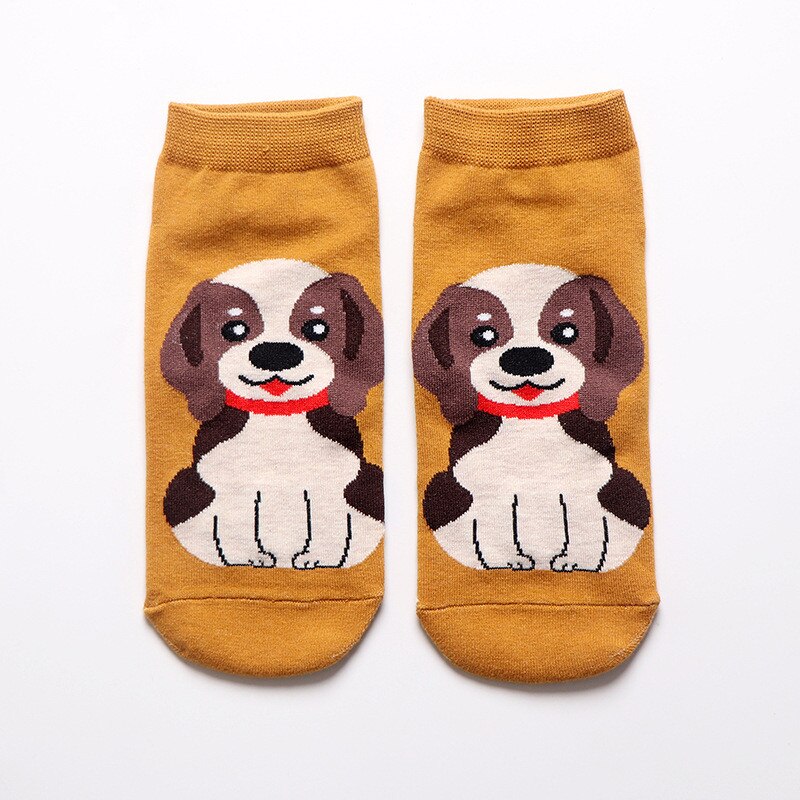 Lente Herfst Mode Schattige Dier Vrouwen Katoen Korte Sokken Tij Hond Kawaii Bull Terrier Beagle Japanse Casual Gelukkige Grappige Sokken: 3