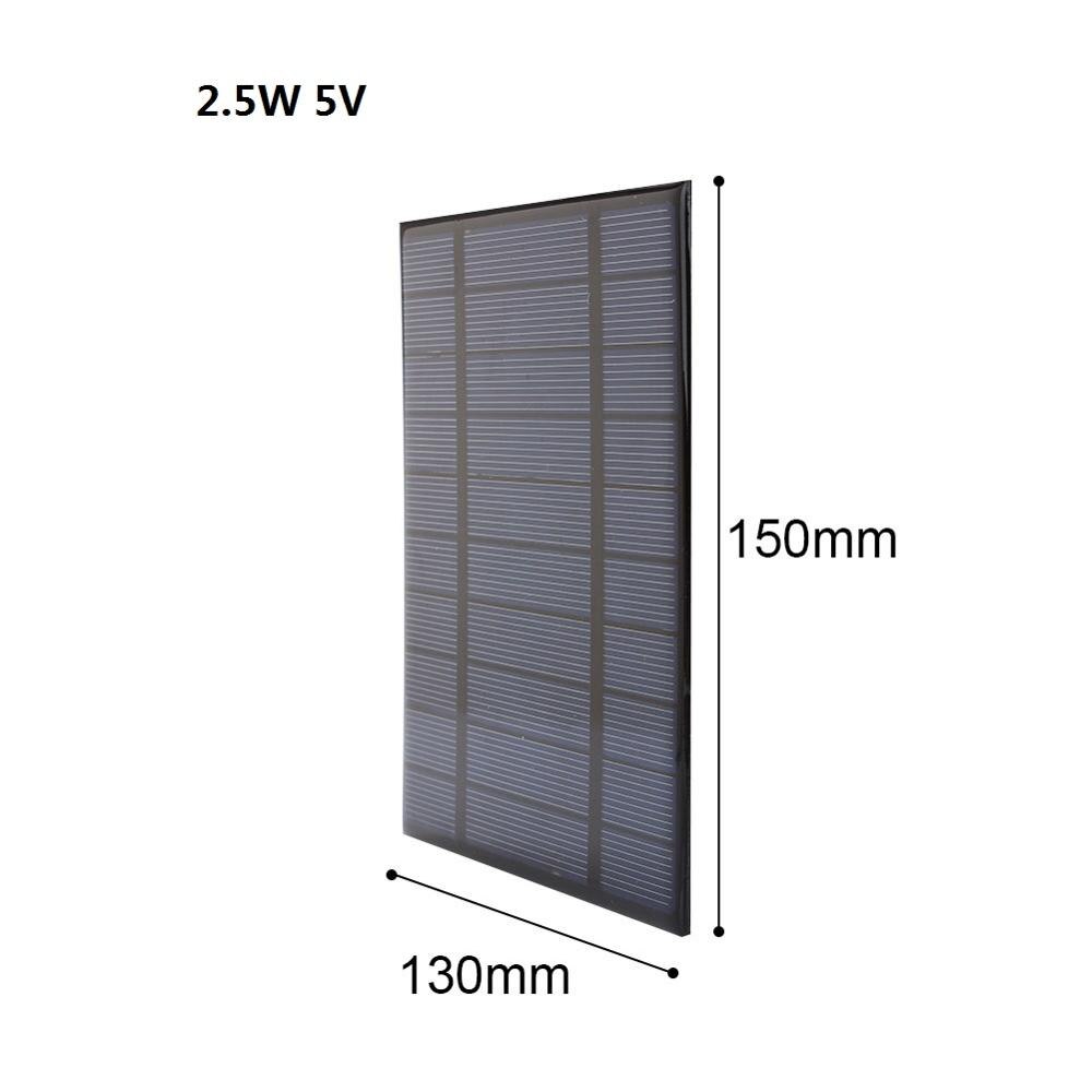 Cewaal – Mini panneau solaire 5V, bricolage, pour batterie, chargeur de téléphone Portable, 1.5W 2W 2.5W 3W 4W 4.2W 5W: 2.5W 5V