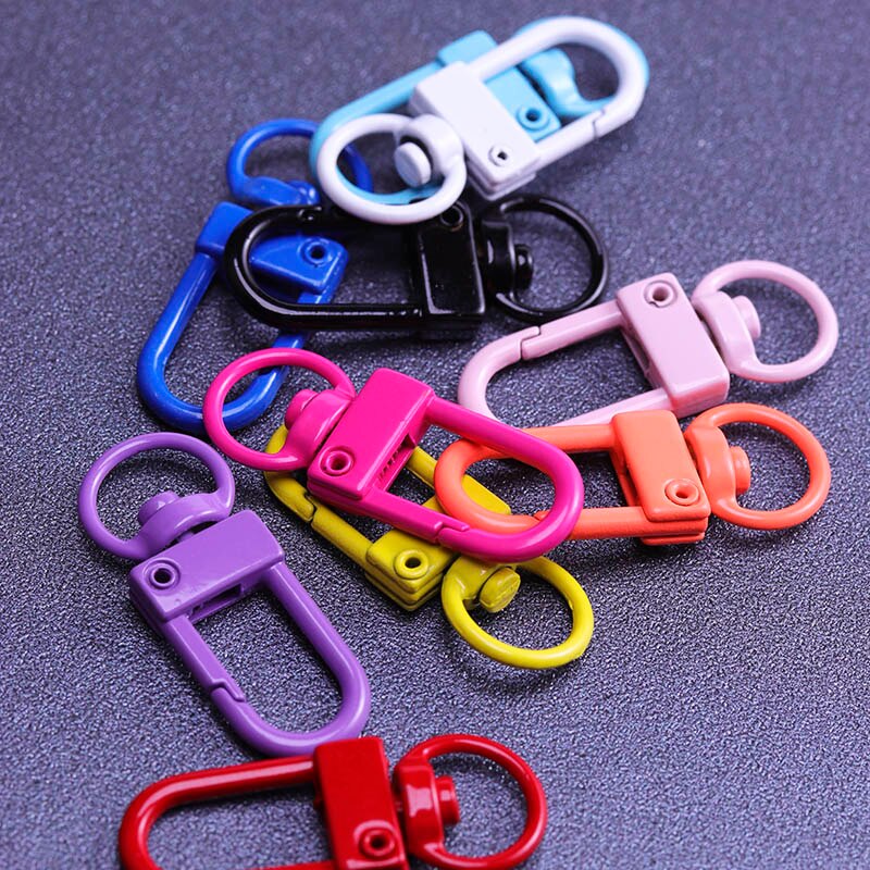 10Pcs Kleur Verf Bakken Sleutelhangers Sleutelhanger Sleutelhanger Voorjaar Gesp 8 Woord Gesp Garnalen Gesp Zak Gesp Sieraden accessoires