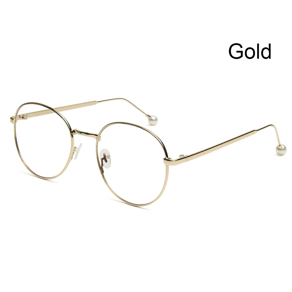 1pc Metal Anti-Blue Light Glasses Unisex Ultralight Round Metal Frame Computer Glasses Blocking Eyeglasses Flat Mirror Eyewear: 8