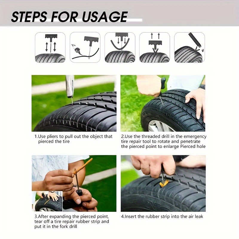 Auto Reifen Reparatur Werkzeug Set Gummi Streifen Werkzeug Für Motorrad Tubeless Reifen Punktion Schnelle Reparatur Kit Outdoor Fahrzeug Erste Hilfe