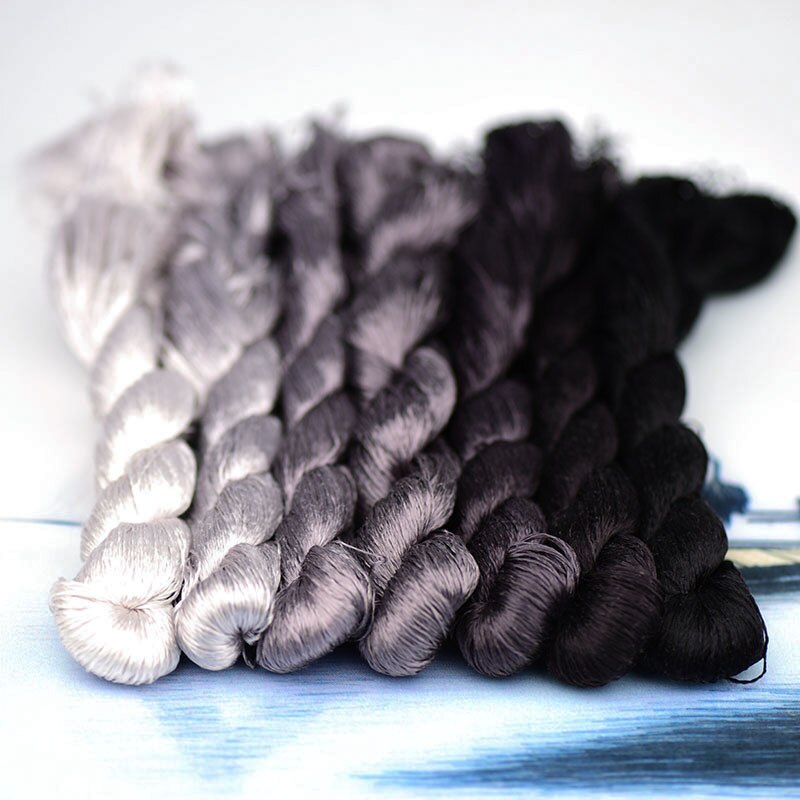 silk embroidery thread / 100% silk thread /hand embroidery embroider cross stitch/purplish brown series/7 pure colors